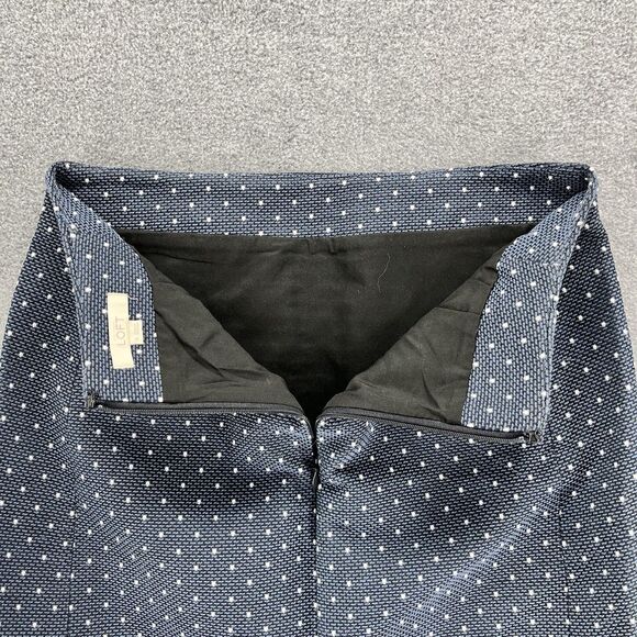 LOFT Skirt Womens 0 Navy Blue White Polka Dot Mini Pencil Straight back zip - Picture 3 of 9
